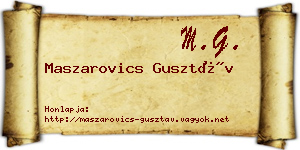 Maszarovics Gusztáv névjegykártya