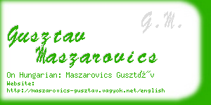 gusztav maszarovics business card